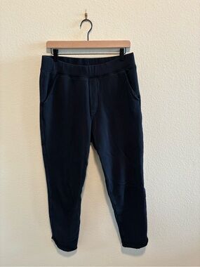 Frank & Eileen Navy Terry Rough Edge Hem Cozy Sweaptants